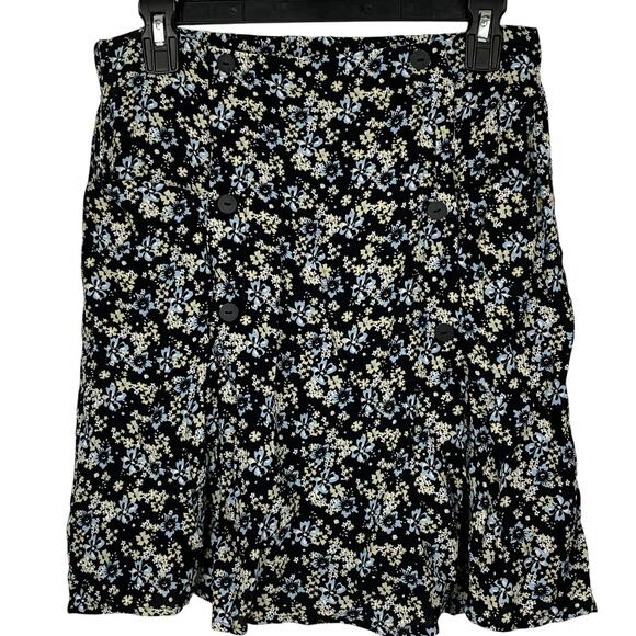 Mudo FTS64 Skirt Short Black Floral Lightweight Flowy Womens Size Large - Picture 3 of 6